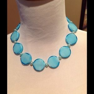 Turquoise colored Glass Necklace